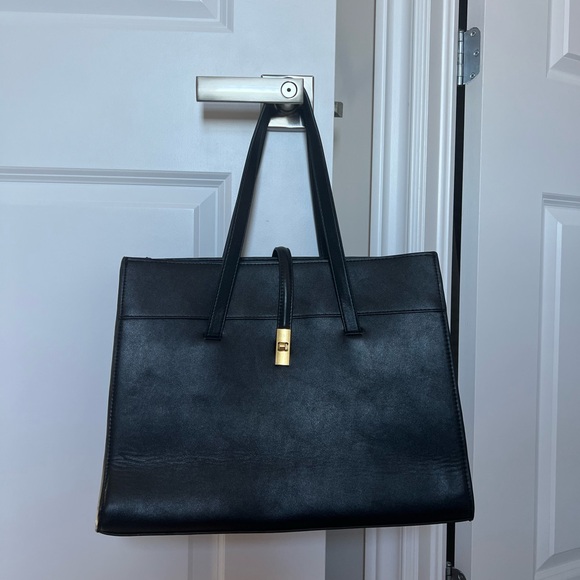 Mango Handbags - Mango black leather tote bag 15” by 11.5” by 5.5”